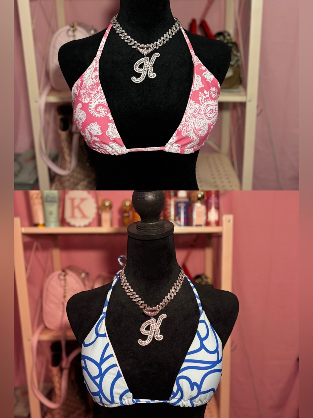 BRAND NEW! 2 PAIR BIKINI TOPS🤩 never worn, super cute for the summer! MEDIUM🍒